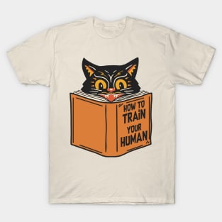 How To Train Your Human - Vintage Funny Cat T-Shirt